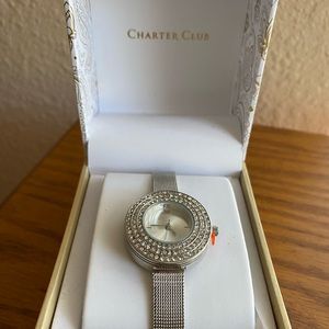Silver Mesh Pav Charter Club ladies watch